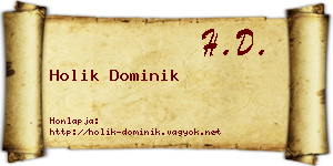 Holik Dominik névjegykártya